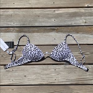 Catalina Bikini Top White Leopard